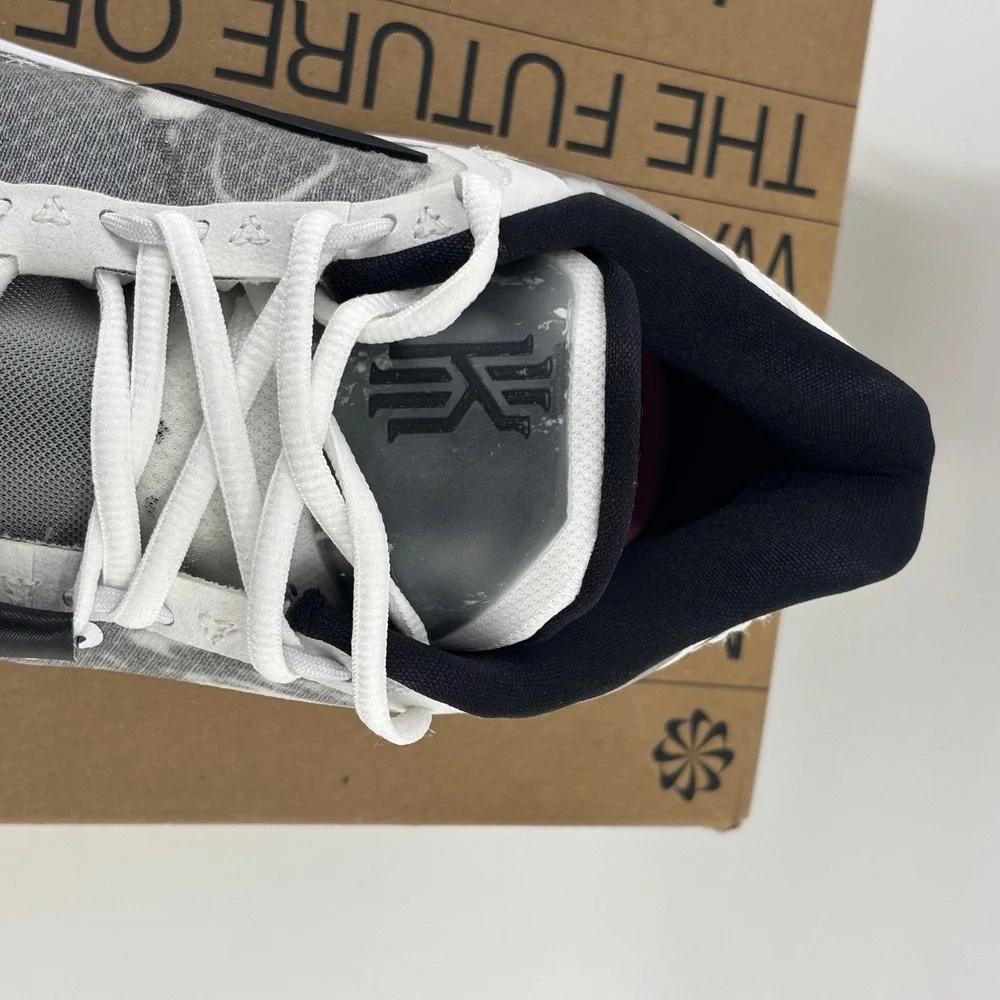 Nike Kyrie Low 5 Mens 13 White Black Marble DJ6012-101 Basketball Sneakers